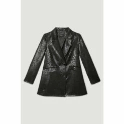 Best Pirce 🧨 KarenMillen Zebra Jacquard Tailored Double Breasted Jacket For Female 👏 -Karen Millen Sales unnamed file 6068