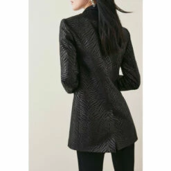 Best Pirce 🧨 KarenMillen Zebra Jacquard Tailored Double Breasted Jacket For Female 👏 -Karen Millen Sales unnamed file 6070