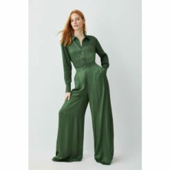 Buy 🧨 KarenMillen Tall Satin Viscose Wide Leg Woven Trousers For Female 🧨 -Karen Millen Sales unnamed file 6077