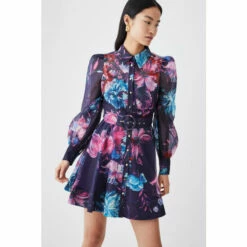 Promo 🛒 KarenMillen Pressed Floral Organdie Mini 👗 Dress For Female 🧨