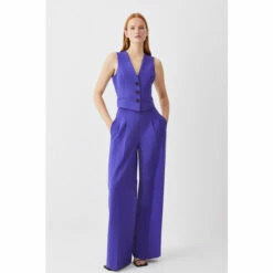 Wholesale 🌟 KarenMillen Petite Clean Tailored Darted Wide Leg Trouser For Female ❤️