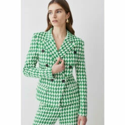Buy 😍 KarenMillen Check Tweed Military Tailored Blazer For Female 🥰 -Karen Millen Sales unnamed file 6120