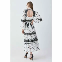 Best Pirce ✨ KarenMillen Polka Dot Mix Lace & Embroidery Maxi 👗 Dress For Female 🔔 -Karen Millen Sales unnamed file 6123
