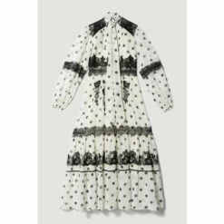 Best Pirce ✨ KarenMillen Polka Dot Mix Lace & Embroidery Maxi 👗 Dress For Female 🔔 -Karen Millen Sales unnamed file 6124