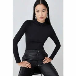 Best Sale 🎉 KarenMillen Slinky Smoothing Essentials Long Sleeve Bodysuit For Female 💯