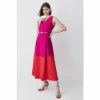 Discount ✔️ KarenMillen Soft Tailored Full 👗 Skirt Belted Colour Block Midi 👗 Dress For Female ✨