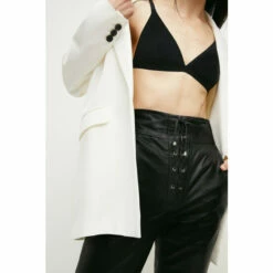 Outlet 💯 KarenMillen Leather Tie Waist Slim Leg Trouser For Female 😀 -Karen Millen Sales unnamed file 6176