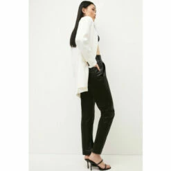 Outlet 💯 KarenMillen Leather Tie Waist Slim Leg Trouser For Female 😀 -Karen Millen Sales unnamed file 6178