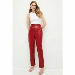 Outlet 💯 KarenMillen Leather Tie Waist Slim Leg Trouser For Female 😀 -Karen Millen Sales unnamed file 6180