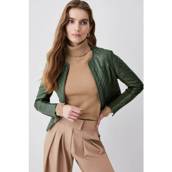 Wholesale โจ KarenMillen Petite Leather Quilted Biker Jacket For Female ๐ 9 Wholesale โจ KarenMillen Petite Leather Quilted Biker Jacket For Female ๐ - Image 9