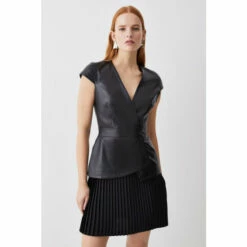 Top 10 😀 KarenMillen Leather Pleat 👗 Skirt Mini 👗 Dress For Female 🎁