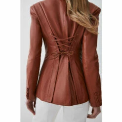 Best Sale ✔️ KarenMillen Leather Corset Waist Back Tailored Blazer Jacket For Female 🧨 -Karen Millen Sales unnamed file 6218