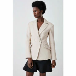Best Sale ✔️ KarenMillen Leather Corset Waist Back Tailored Blazer Jacket For Female 🧨 -Karen Millen Sales unnamed file 6219