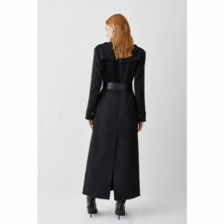 Promo 😍 KarenMillen Compact Stretch Belted Double Breasted Maxi 🧥 Coat For Female 👏 -Karen Millen Sales unnamed file 67