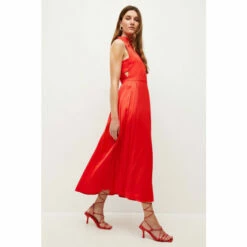 Buy 👍 KarenMillen Soft Tailored Pleated Panel Midaxi 👗 Dress For Female 😀