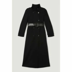 Promo 😍 KarenMillen Compact Stretch Belted Double Breasted Maxi 🧥 Coat For Female 👏 -Karen Millen Sales unnamed file 68