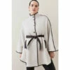 Best reviews of ⭐ KarenMillen Plus Size Italian Wool Pu Tipped Cape For Female ⌛