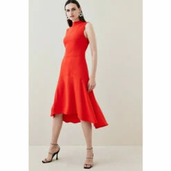 Best deal 😍 KarenMillen Soft Tailored High Low Midi 👗 Dress For Female 🛒 -Karen Millen Sales unnamed file 702