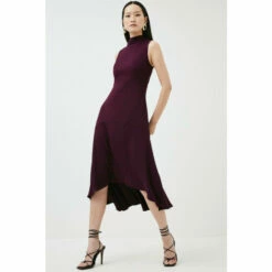 Best deal 😍 KarenMillen Soft Tailored High Low Midi 👗 Dress For Female 🛒 -Karen Millen Sales unnamed file 703