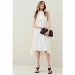 Best deal 😍 KarenMillen Soft Tailored High Low Midi 👗 Dress For Female 🛒 -Karen Millen Sales unnamed file 710