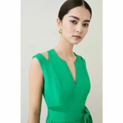 Best Sale 😀 KarenMillen Petite Compact Viscose Waterfall Midi 👗 Dress For Female 🧨 -Karen Millen Sales unnamed file 726