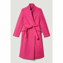 Hot Sale 😀 KarenMillen Italian Virgin Wool Double Investment Notch Neck 🧥 Coat For Female ✨ -Karen Millen Sales unnamed file 752
