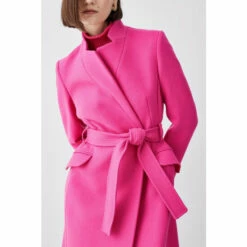 Hot Sale 😀 KarenMillen Italian Virgin Wool Double Investment Notch Neck 🧥 Coat For Female ✨ -Karen Millen Sales unnamed file 753