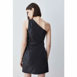 Flash Sale ⭐ KarenMillen Leather One Shoulder Mini 👗 Dress For Female 👍 -Karen Millen Sales unnamed file 758