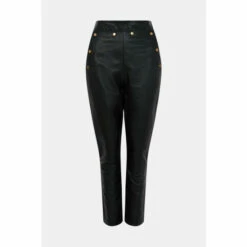 Coupon 🧨 KarenMillen Leather Button Detail Trouser For Female 🎁 -Karen Millen Sales unnamed file 765