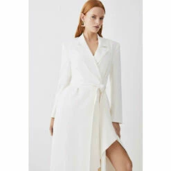 Best reviews of 🔥 KarenMillen Drape Belted Long Sleeve Soft Tailored Midi 👗 Dress 🧥 Coat For Female ❤️ -Karen Millen Sales unnamed file 783