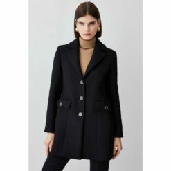 Outlet 🎁 KarenMillen Italian Wool Mix Short Formal 🧥 Coat For Female 🌟