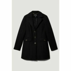 Outlet 🎁 KarenMillen Italian Wool Mix Short Formal 🧥 Coat For Female 🌟 -Karen Millen Sales unnamed file 787