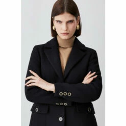 Outlet 🎁 KarenMillen Italian Wool Mix Short Formal 🧥 Coat For Female 🌟 -Karen Millen Sales unnamed file 788