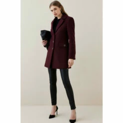 Outlet 🎁 KarenMillen Italian Wool Mix Short Formal 🧥 Coat For Female 🌟 -Karen Millen Sales unnamed file 790