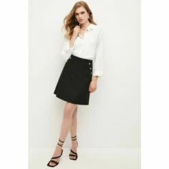 Budget 🌟 KarenMillen Essential Techno Woven 👗 Skirt For Female 🔔