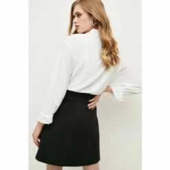 Budget 🌟 KarenMillen Essential Techno Woven 👗 Skirt For Female 🔔 -Karen Millen Sales unnamed file 793