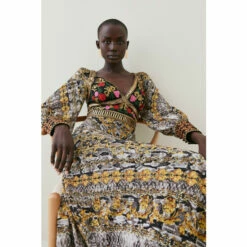 Coupon ❤️ KarenMillen Baroque Embroidered And Bead Woven Midi 👗 Dress For Female 🎁 -Karen Millen Sales unnamed file 808