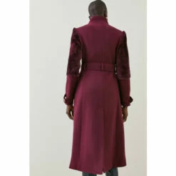 Cheap ⌛ KarenMillen Italian Wool Sheepskin Panelled Belted 🧥 Coat For Female 💯 -Karen Millen Sales unnamed file 812
