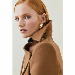 Best Pirce 🔔 KarenMillen Italian Wool Cashmere Military Maxi 🧥 Coat For Female ⌛ -Karen Millen Sales unnamed file 828