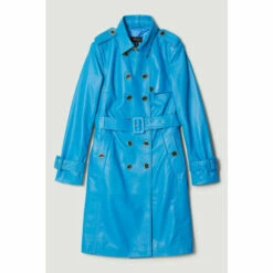 Promo 🧨 KarenMillen 18.01 Leather Trench 🧥 Coat For Female ✔️ -Karen Millen Sales unnamed file 834