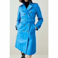 Promo 🧨 KarenMillen 18.01 Leather Trench 🧥 Coat For Female ✔️ -Karen Millen Sales unnamed file 836