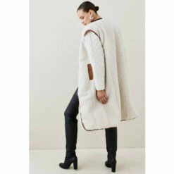 Discount 🎁 KarenMillen Teddy Hybrid Gilet & 🧥 Coat For Female ⌛ -Karen Millen Sales unnamed file 839