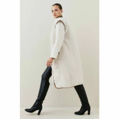 Discount 🎁 KarenMillen Teddy Hybrid Gilet & 🧥 Coat For Female ⌛ -Karen Millen Sales unnamed file 843