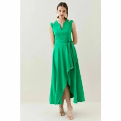 Best reviews of 🔥 KarenMillen Compact Stretch Viscose Waterfall Midi 👗 Dress For Female 👍 -Karen Millen Sales unnamed file 850