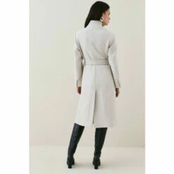 Promo 💯 KarenMillen Petite Italian Wool Investment Notch Neck Belted 🧥 Coat For Female 😉 -Karen Millen Sales unnamed file 853