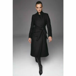 Promo 💯 KarenMillen Petite Italian Wool Investment Notch Neck Belted 🧥 Coat For Female 😉 -Karen Millen Sales unnamed file 856