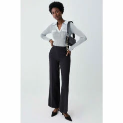Promo 🥰 KarenMillen Compact Essential Tailored Wide Leg Trouser For Female ⭐