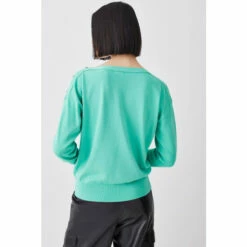 Best Pirce ⭐ KarenMillen Viscose Blend Knit Slouchy Popper Jumper For Female 😉 -Karen Millen Sales unnamed file 87