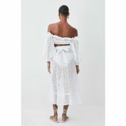 Best reviews of 😍 KarenMillen Beach Broderie Wrap Ruffle Midi 👗 Skirt For Female 🥰 -Karen Millen Sales unnamed file 887