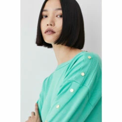 Best Pirce ⭐ KarenMillen Viscose Blend Knit Slouchy Popper Jumper For Female 😉 -Karen Millen Sales unnamed file 89